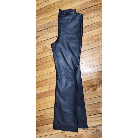 Ralph Lauren Genuine Leather Boot Cut Pants Vtg 90s Y2K RRL Fall Fashion Moto - Picture 12 of 16